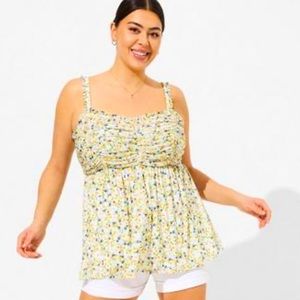 BNWT Torrid Babydoll Stretch Mesh Shirred Bodice Tank Size 2